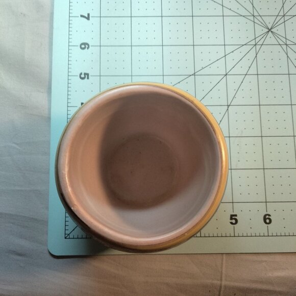 Italian Folk Pottery Pot Blue Yellow Flower Signed Hand Painted Ceramic Floral - Picture 8 of 8